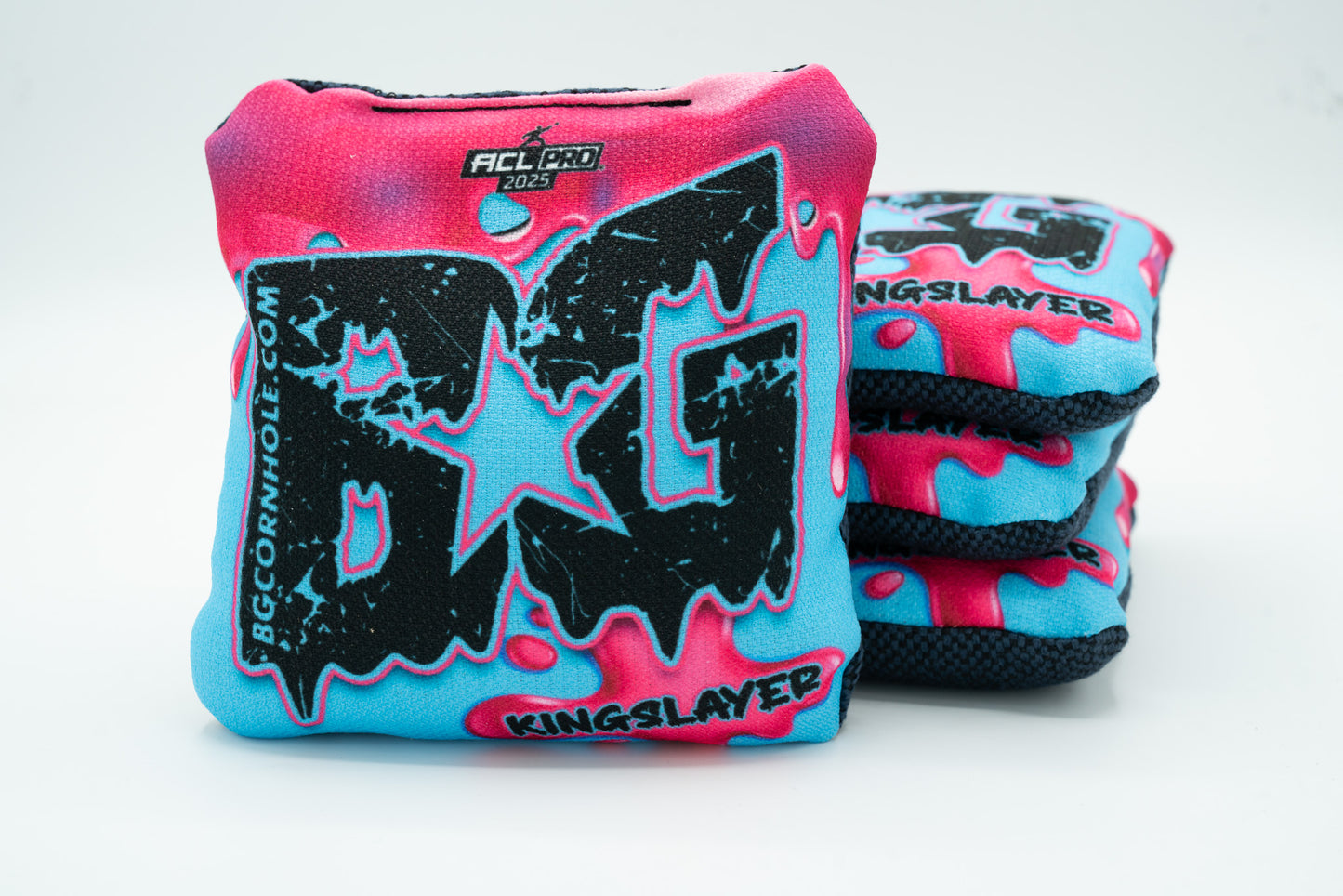 BG Cornhole Bags - Kingslayer - Blue Pink Hyperdrip