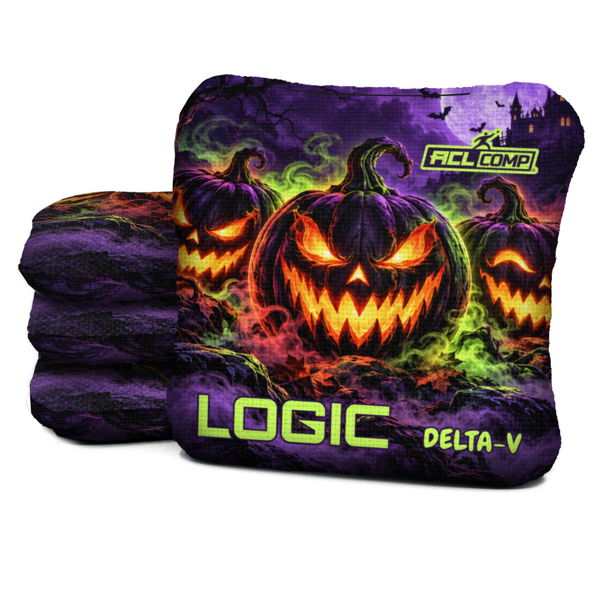 Neon Jack - Halloween Cornhole Bags - Multiple Bag Series - Set of 4