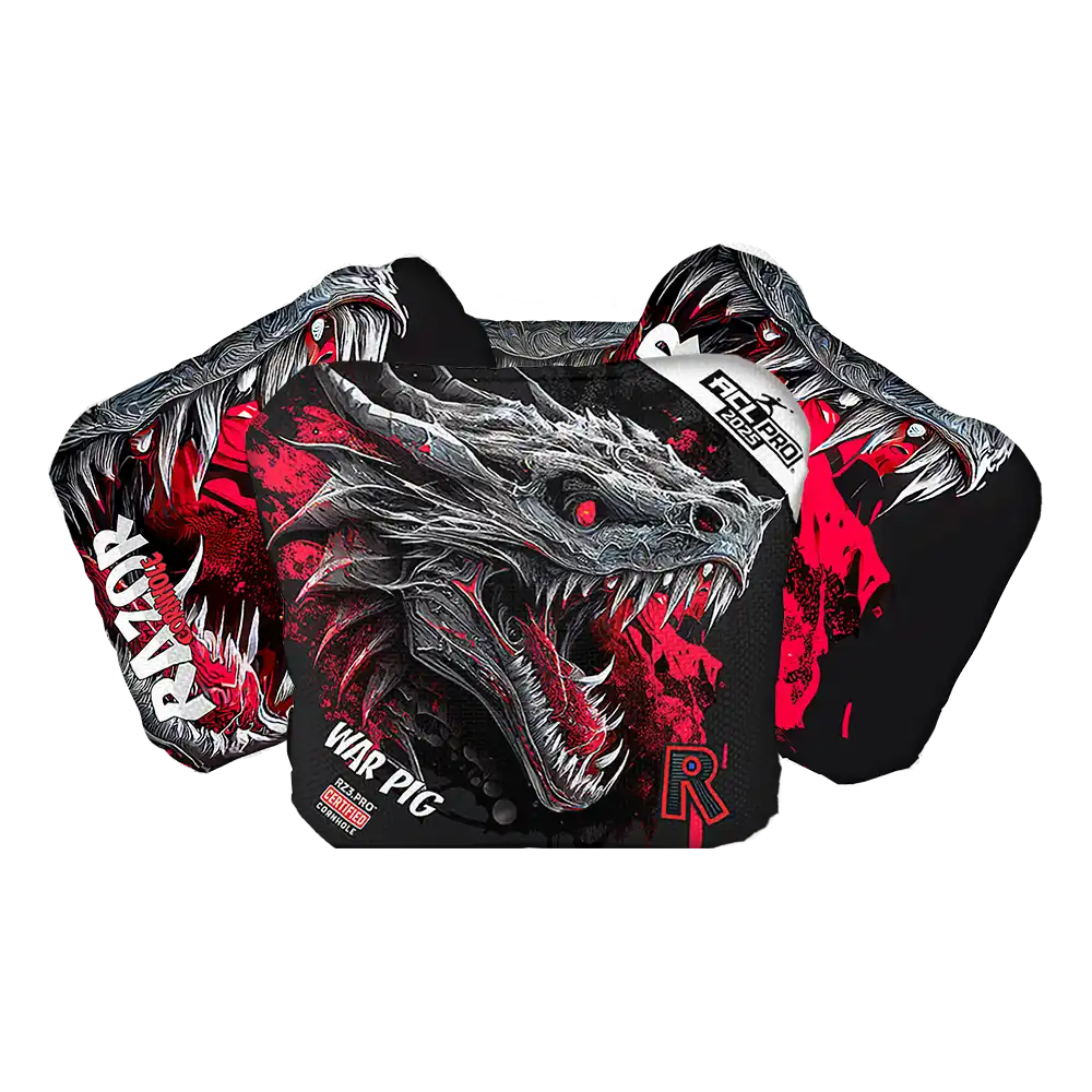 War Pig | Dragon Black Series | ACL PRO Razor Cornhole Bags