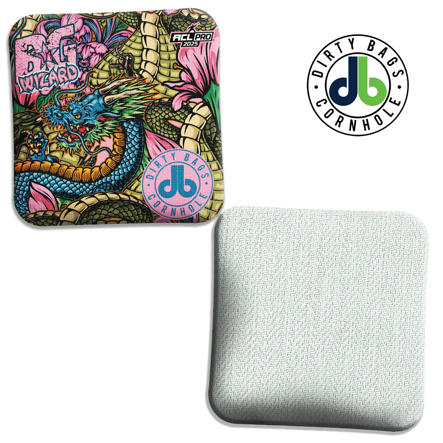 BG Cornhole Bags - Blue Dragon Green Snake - Wizard and Wizard L