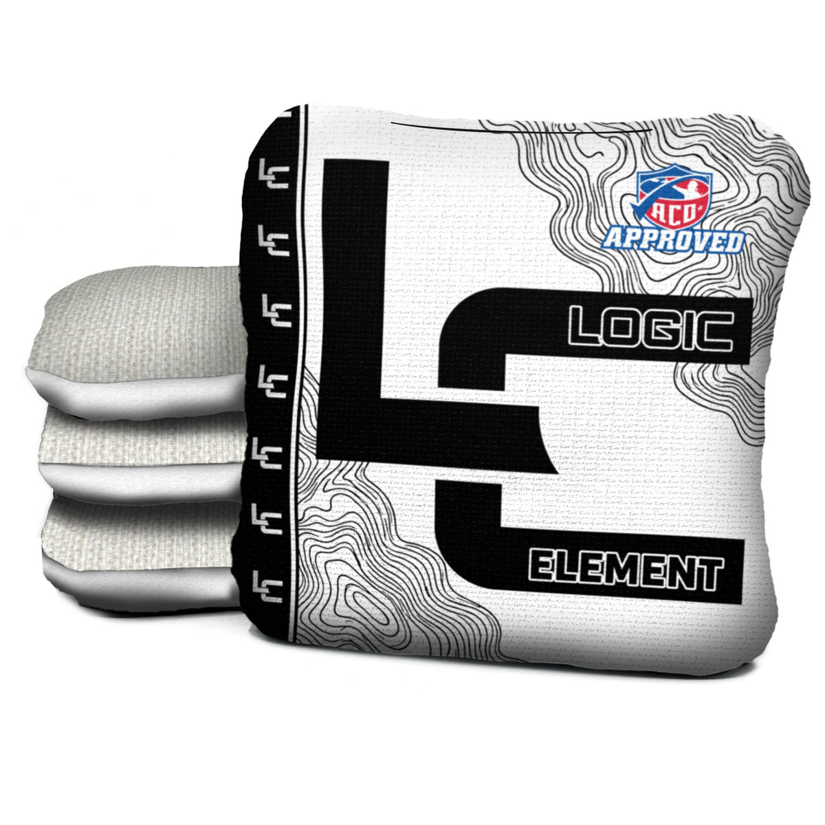 Contour White Black Cornhole Bags - Multiple Series - Set of 4
