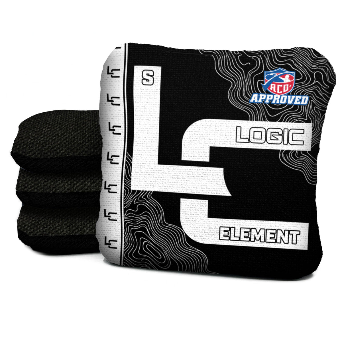 Contour Black White Cornhole Bags - Multiple Series - Set of 4