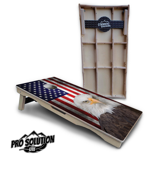 Eagle USA Flag Cornhole Boards - Pro Solution Lite Series