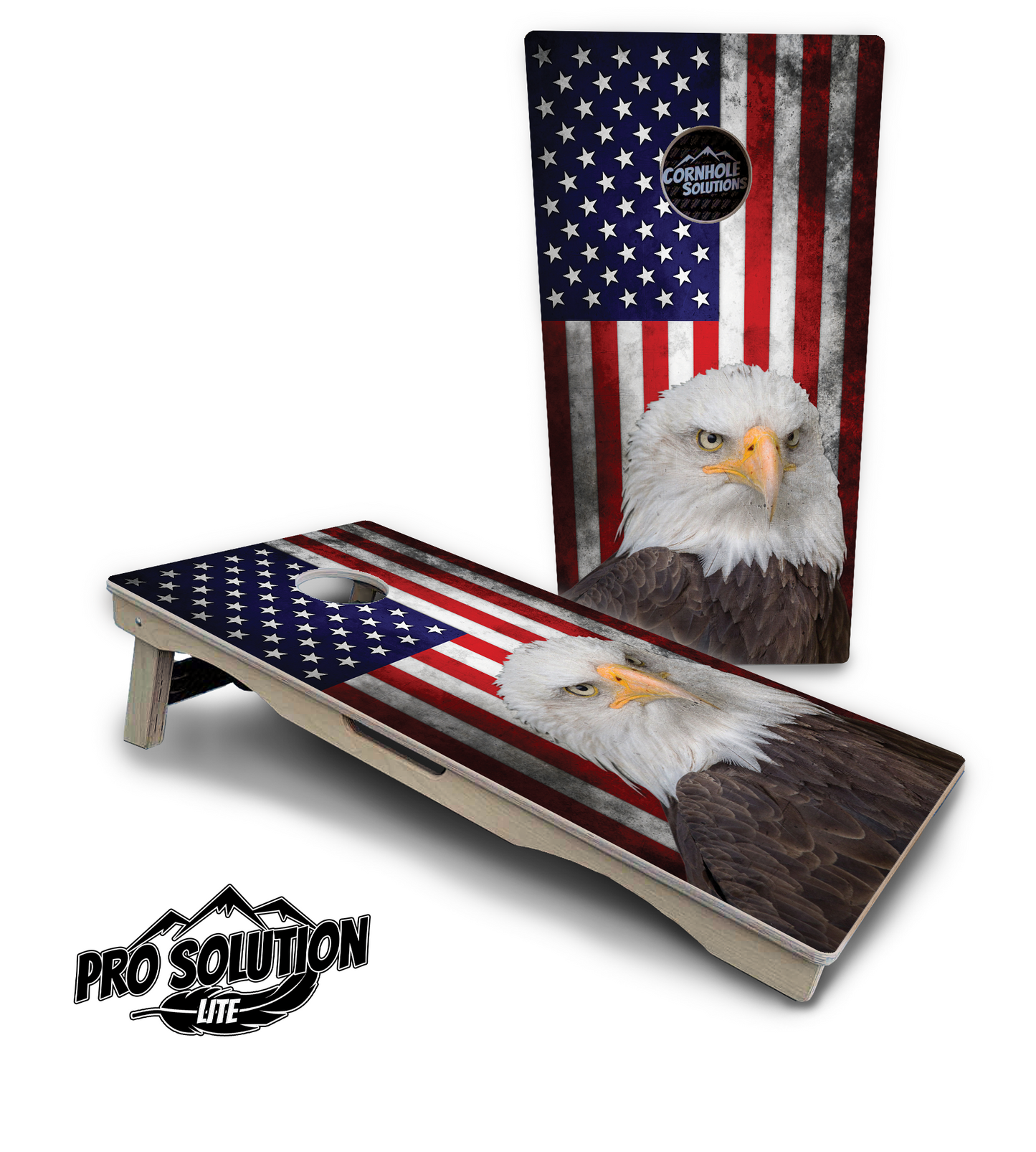 Eagle USA Flag Cornhole Boards - Pro Solution Lite Series