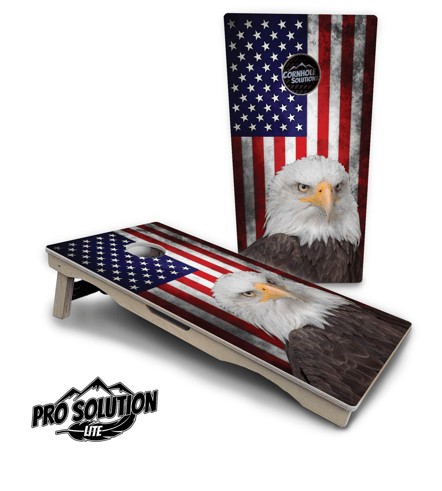 Eagle USA Flag Cornhole Boards - Pro Solution Lite Series