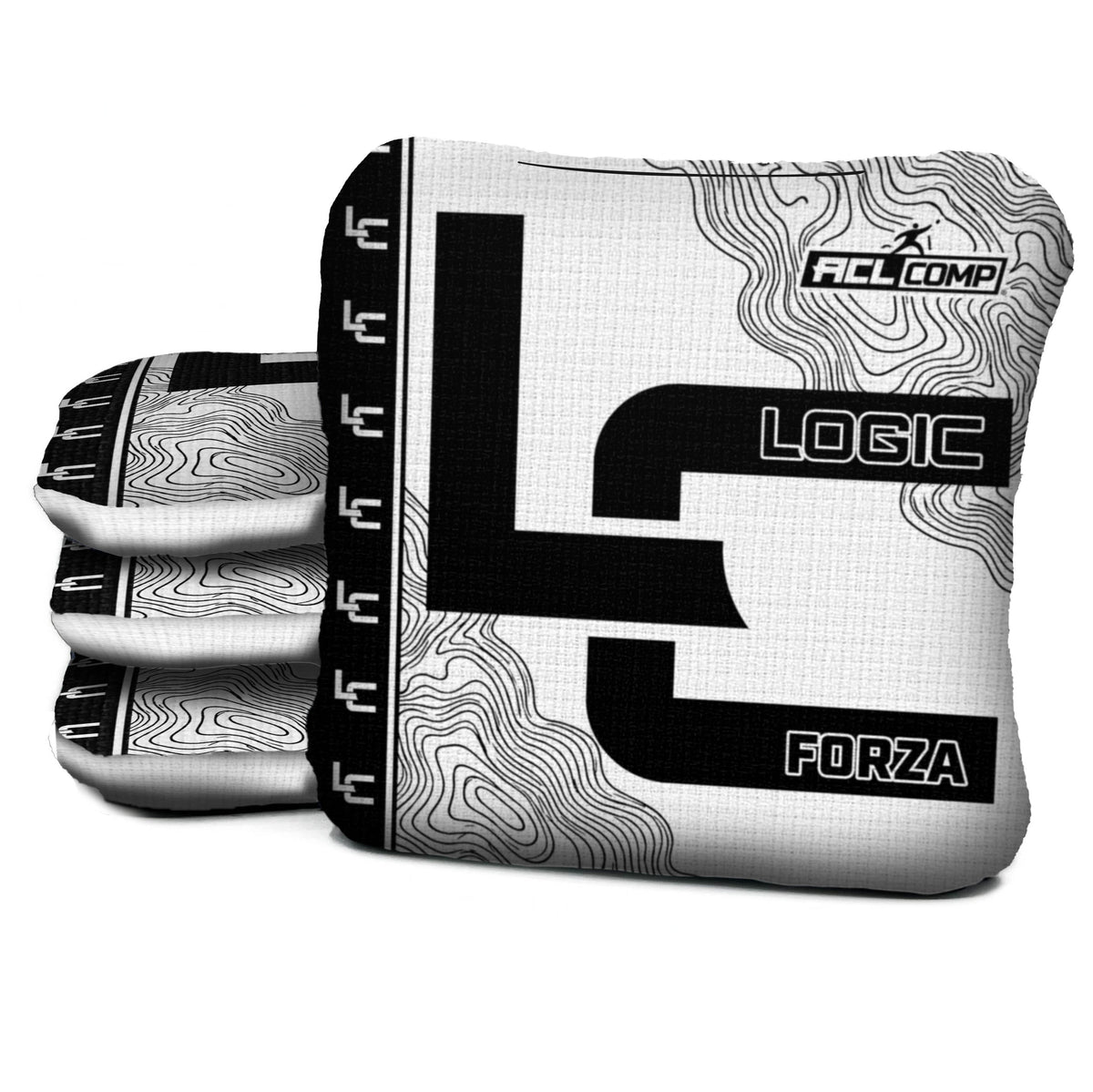 Contour White Black Cornhole Bags - Multiple Series - Set of 4