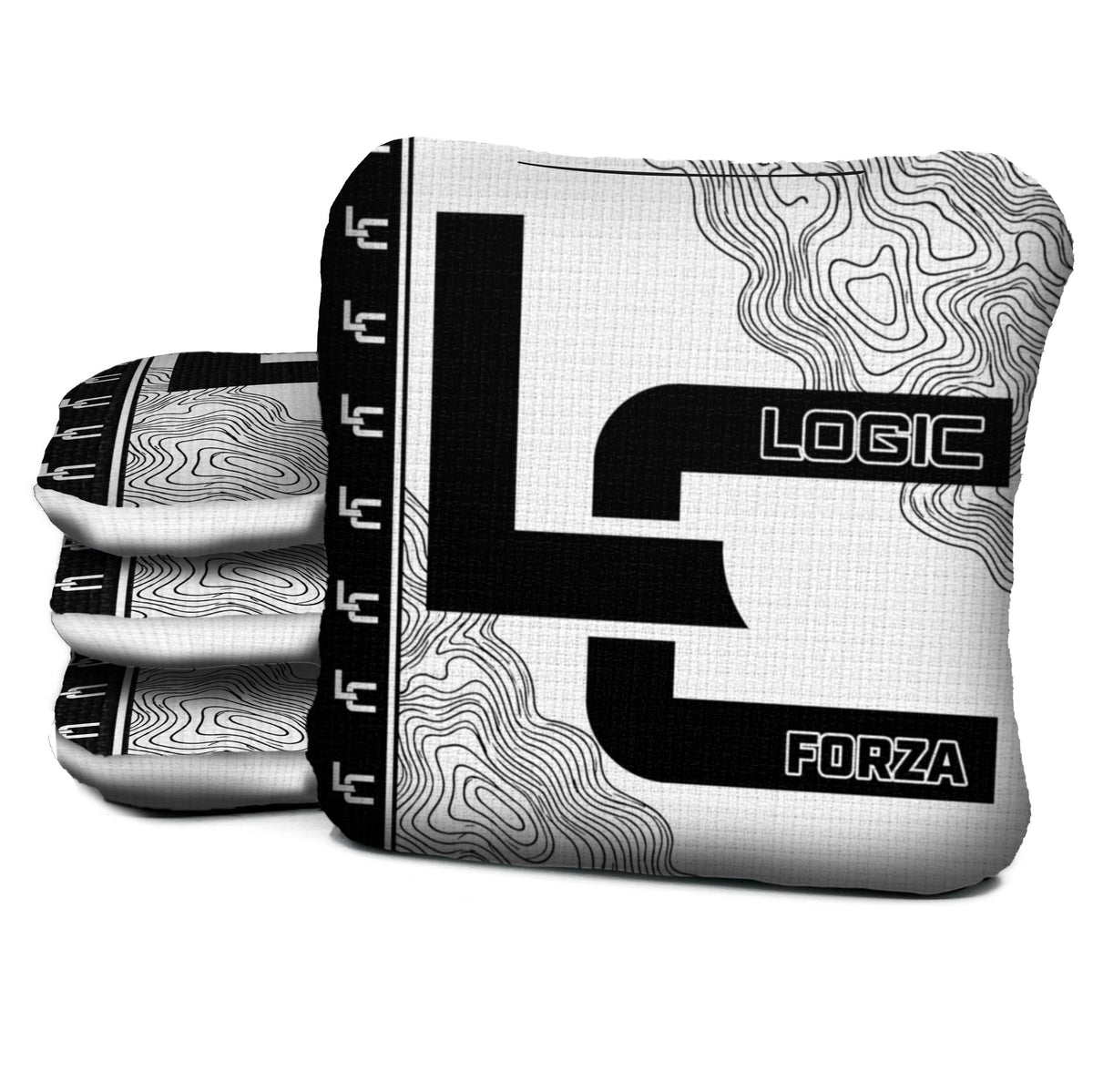 Contour White Black Cornhole Bags - Multiple Series - Set of 4
