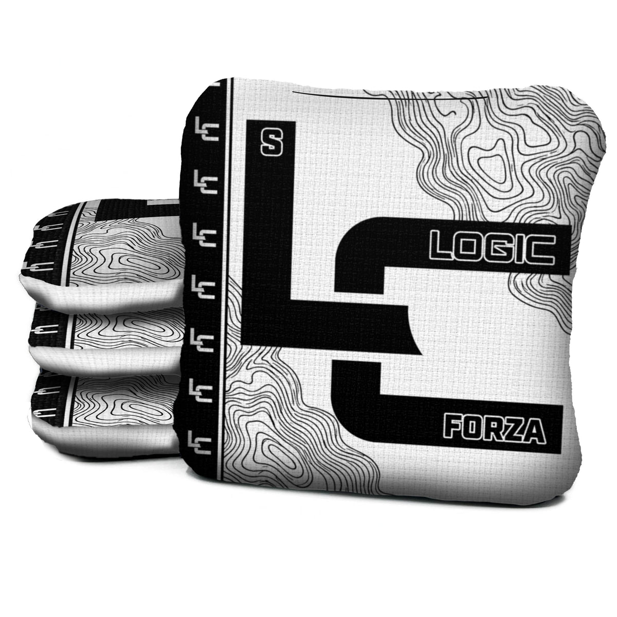 Contour White Black Cornhole Bags - Multiple Series - Set of 4