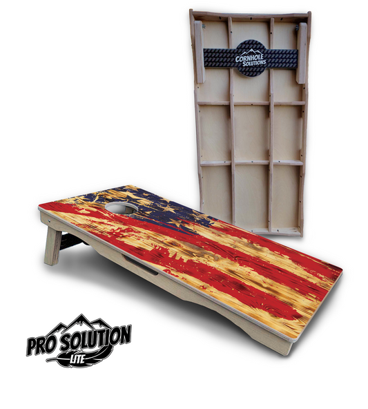 Faded Brush Flag Cornhole Boards - Pro Solution Lite Series