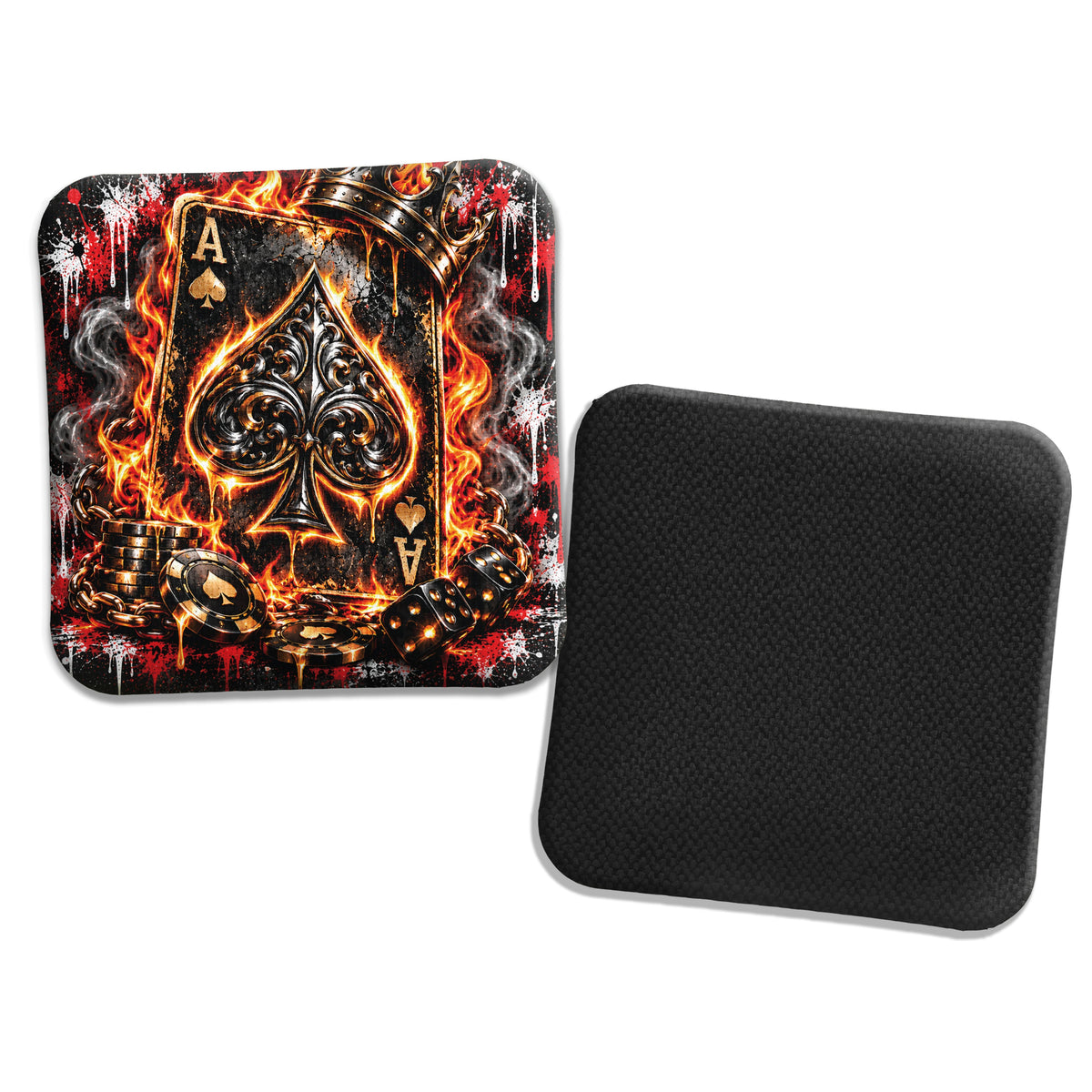 Hybrid Carpet Cornhole Bags - Speed Profile 5/8 - Flaming Ace