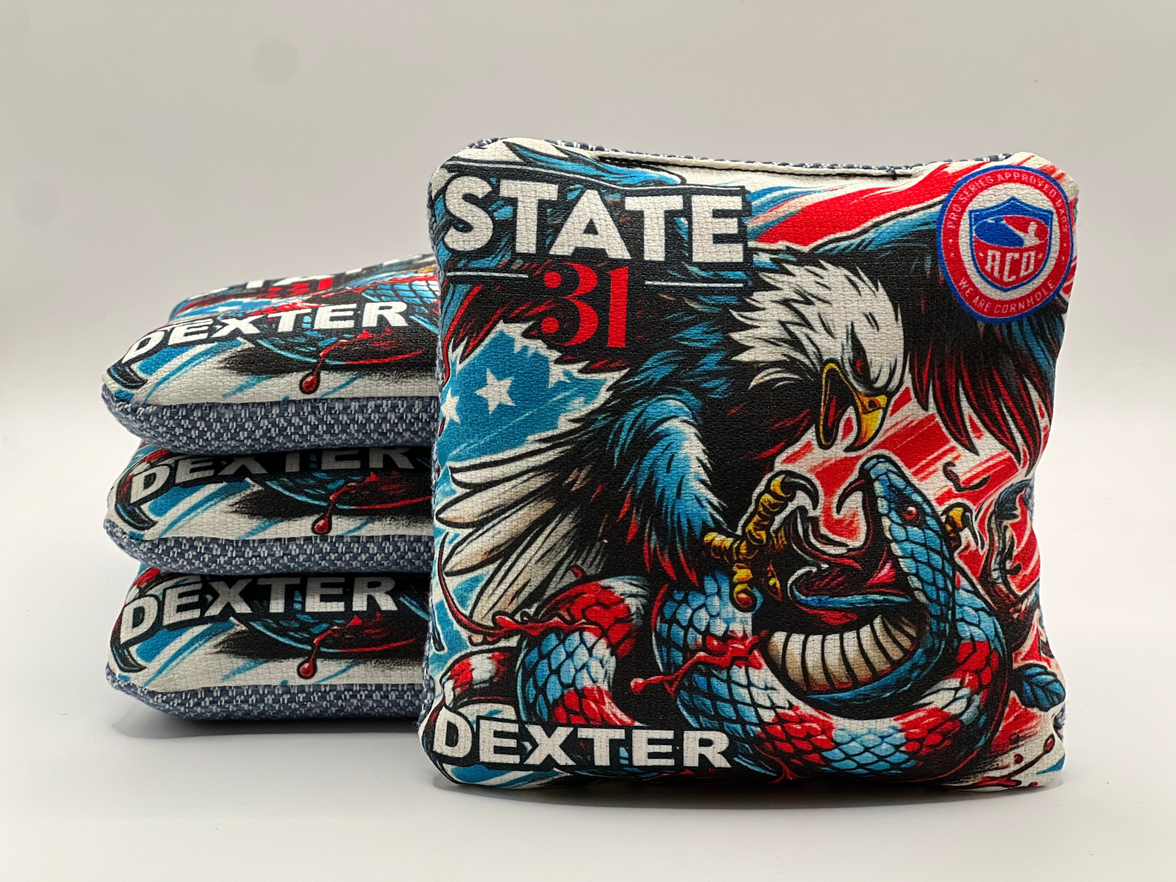 State 31 Dexter Viper Killer ACO Cornhole Bags – Dirty Bags Cornhole