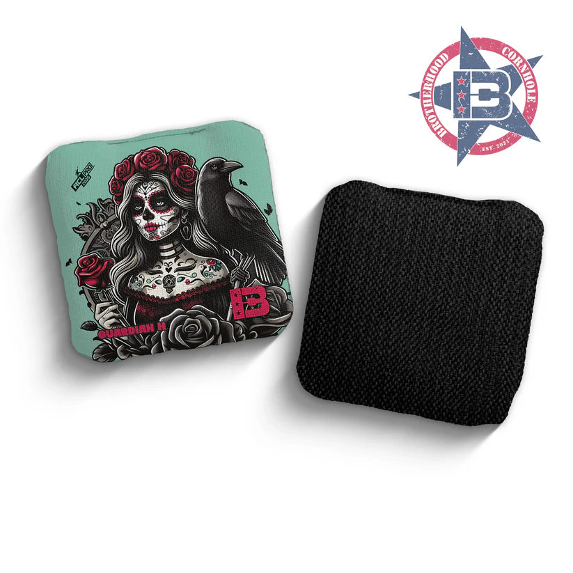 Brotherhood Cornhole Guardian - Dia De Los Muertos Roses