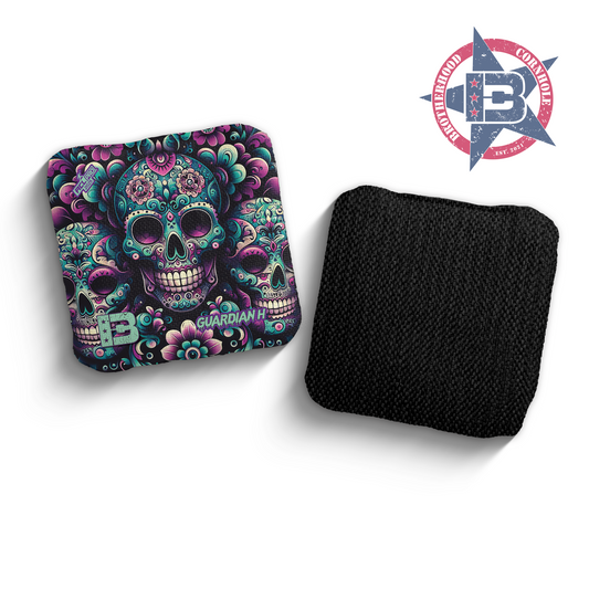 2025 Brotherhood Cornhole Guardian Dia De Los Muertos Skull Trio Edition ACL Pro Stamped Cornhole Bags