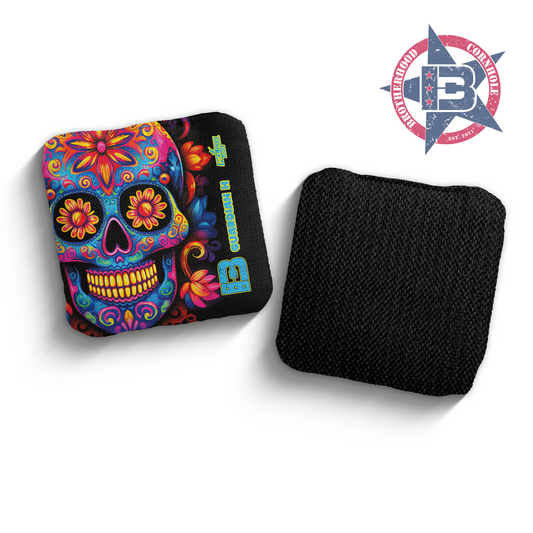 2025 Brotherhood Cornhole Guardian Dia De Los Muertos Skull Edition ACL Pro Stamped Cornhole Bags