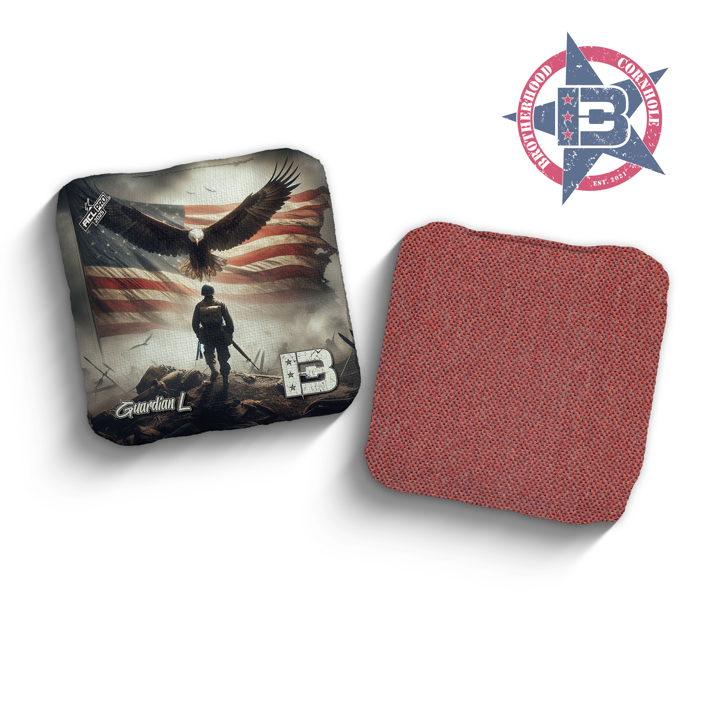 2025 Brotherhood Cornhole Guardian American Soldier Edition ACL Pro Stamped Cornhole Bags