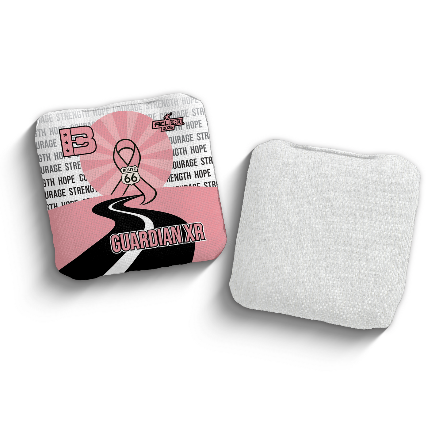 2026 Brotherhood Cornhole Guardian X Route 66 Breast Cancer Awareness Collaboration ACL Pro Stamped Cornhole Bags