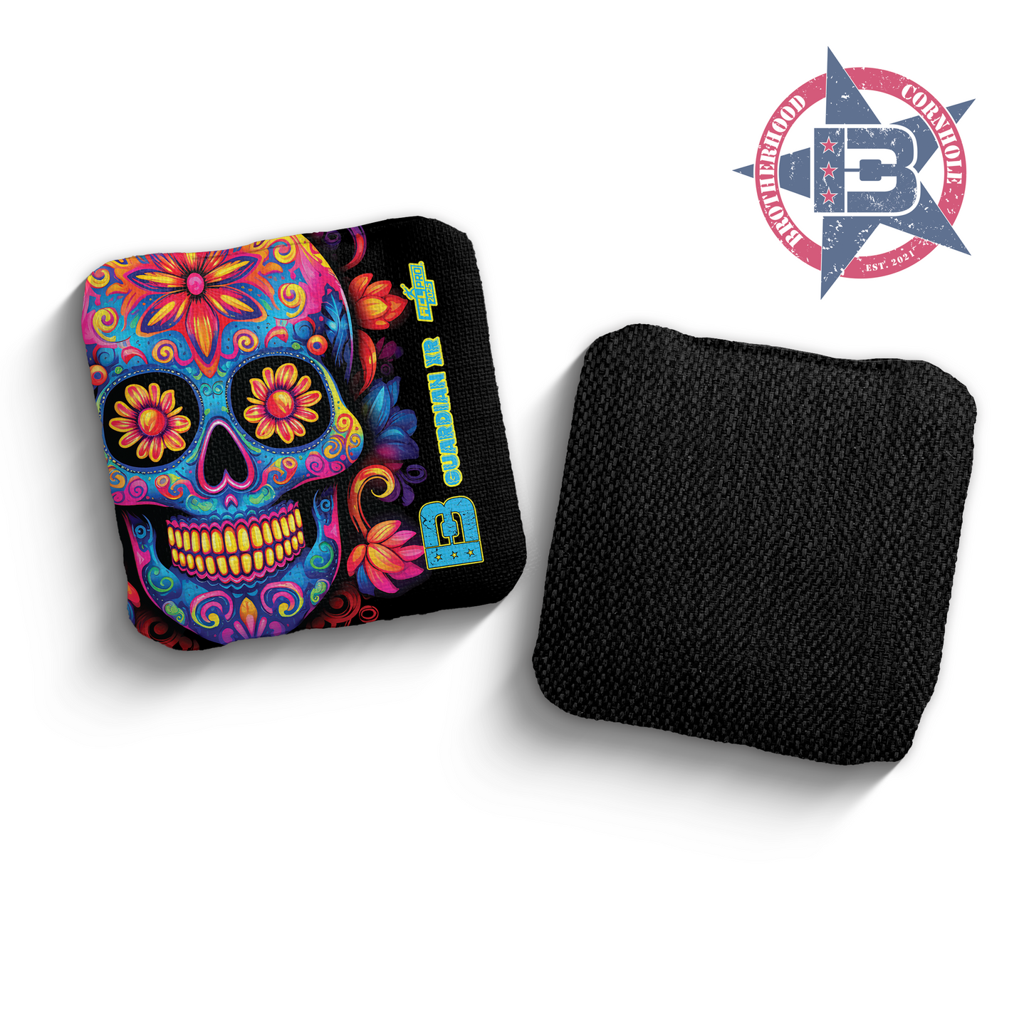 2025 Brotherhood Cornhole Guardian X Dia De Los Muertos Skull Edition ACL Pro Stamped Cornhole Bags