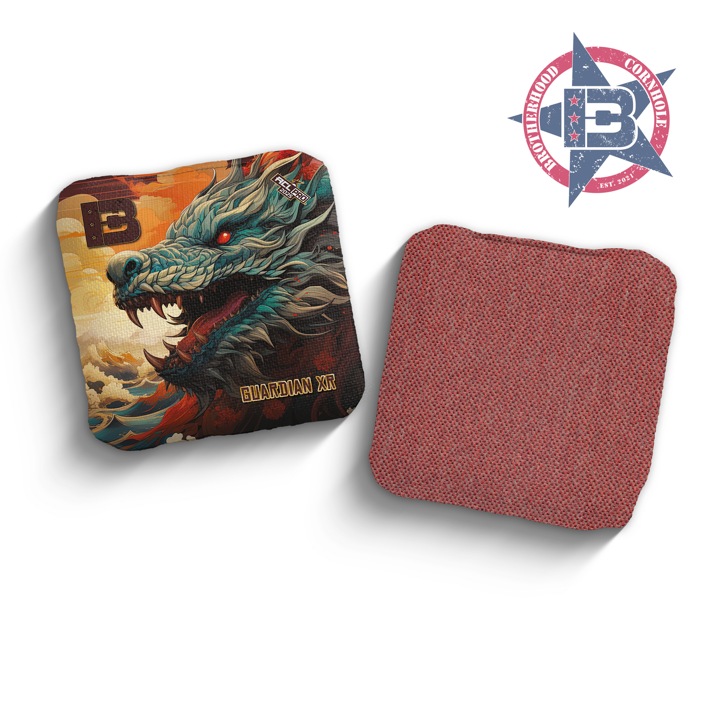 2025 Brotherhood Cornhole Guardian X Blue Dragon Edition ACL Pro Stamped Cornhole Bags