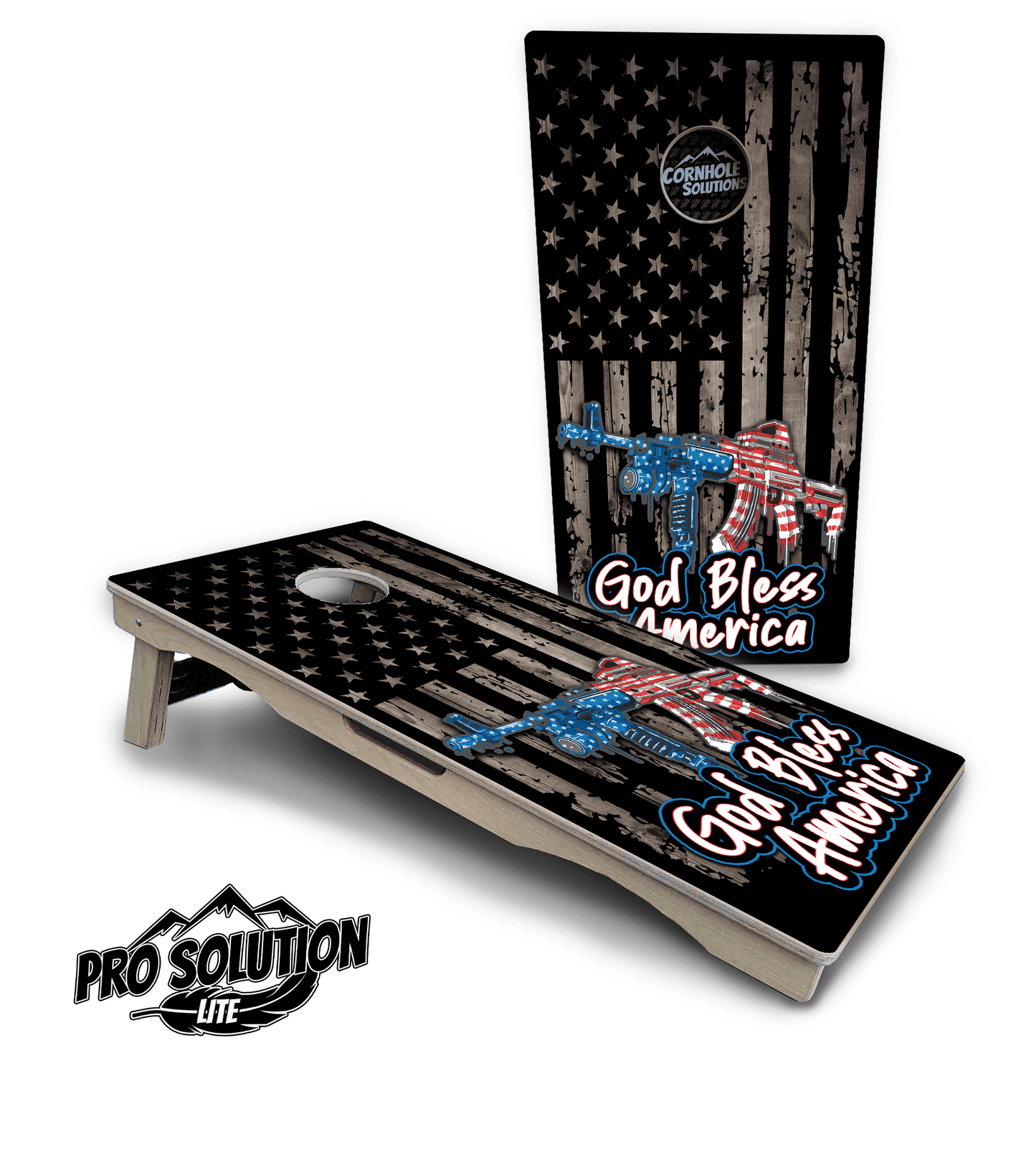 God Bless America Cornhole Boards - Pro Solution Lite Series