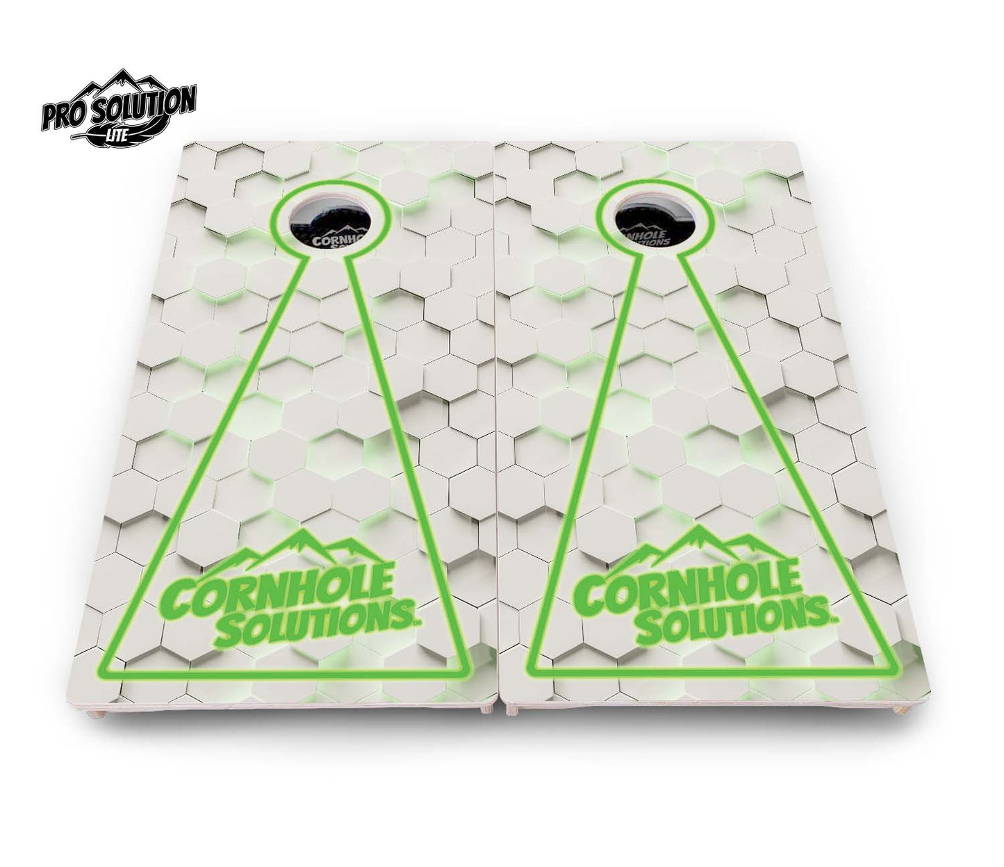 Glow Hole White Cornhole Boards - Pro Solution Lite Series