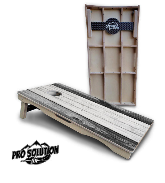 Grey Two Tone Slats Cornhole Boards - Pro Solution Lite Series