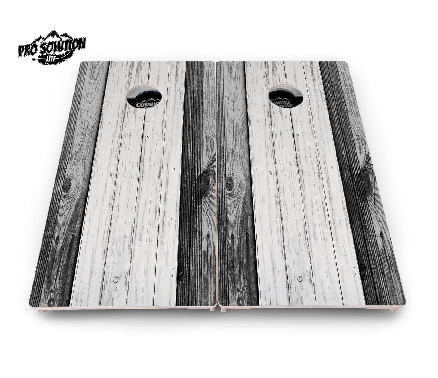 Grey Two Tone Slats Cornhole Boards - Pro Solution Lite Series