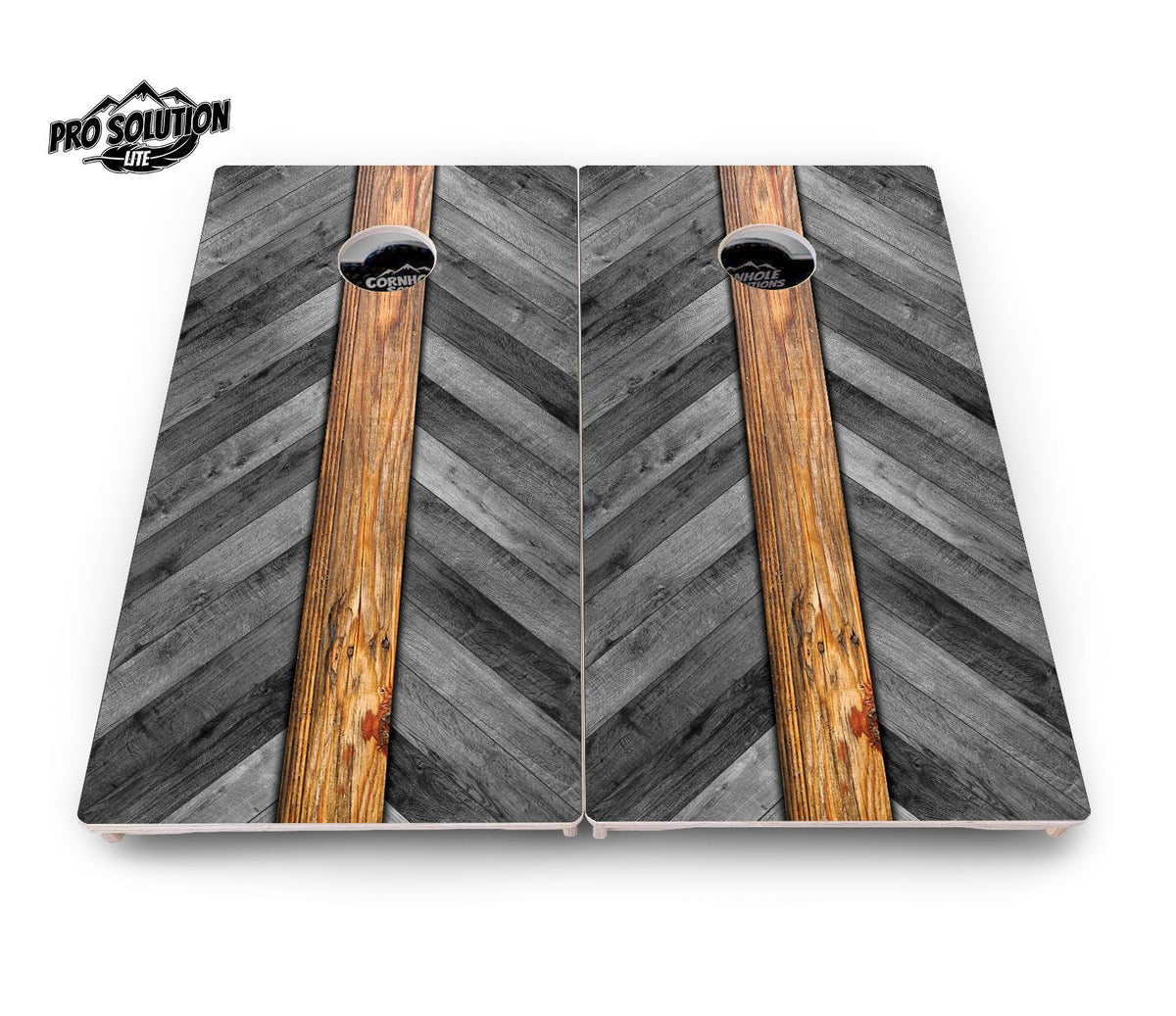 Grey Herringbone Cornhole Boards – Pro Lite or Pro Elite