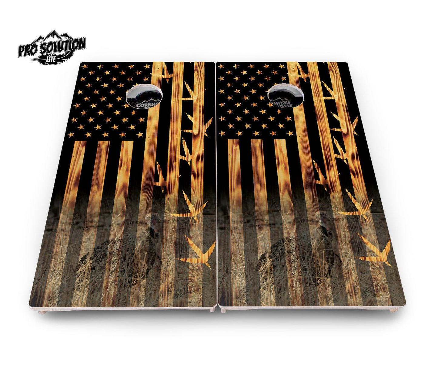 Hidden Turkey Flag Cornhole Boards – Pro Lite or Pro Elite