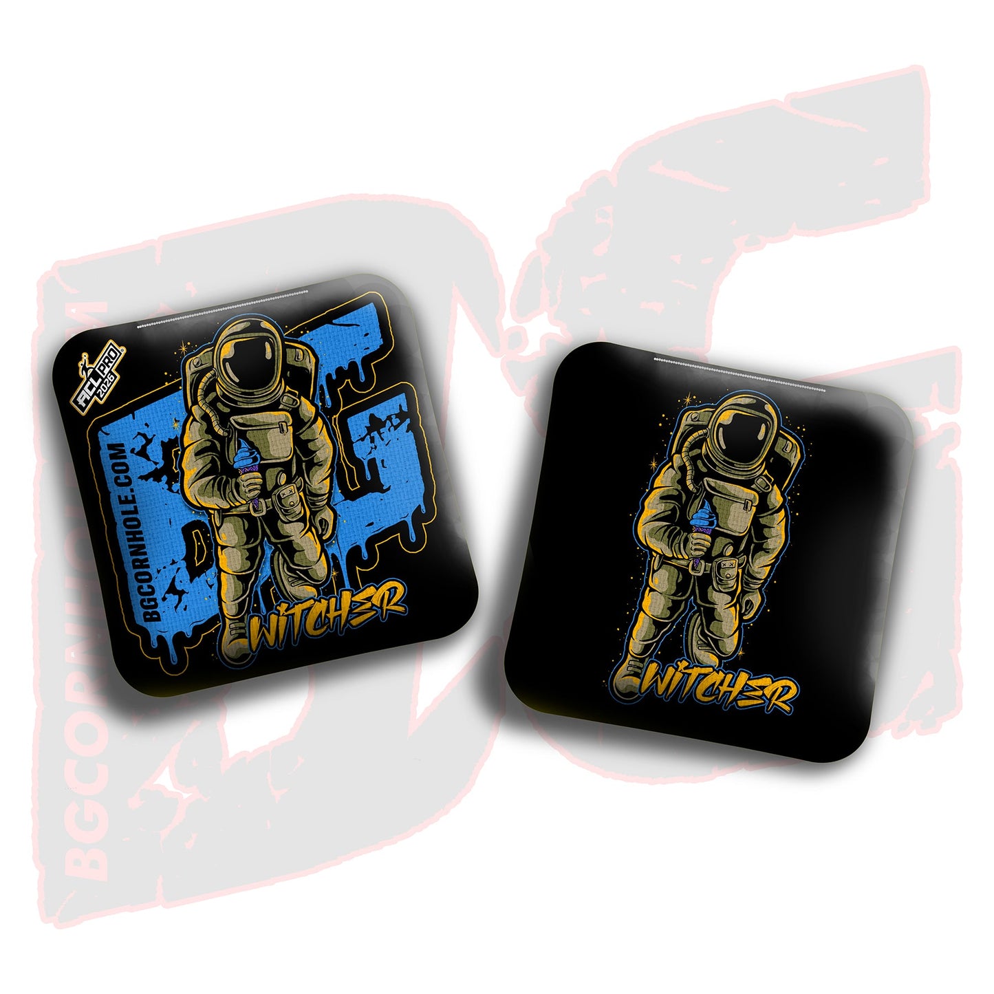 2026 BG Multiple Bag Models"Black Ice Cream Astro" - ACL Pro Stamped Cornhole Bags - SET OF 4 BAGS