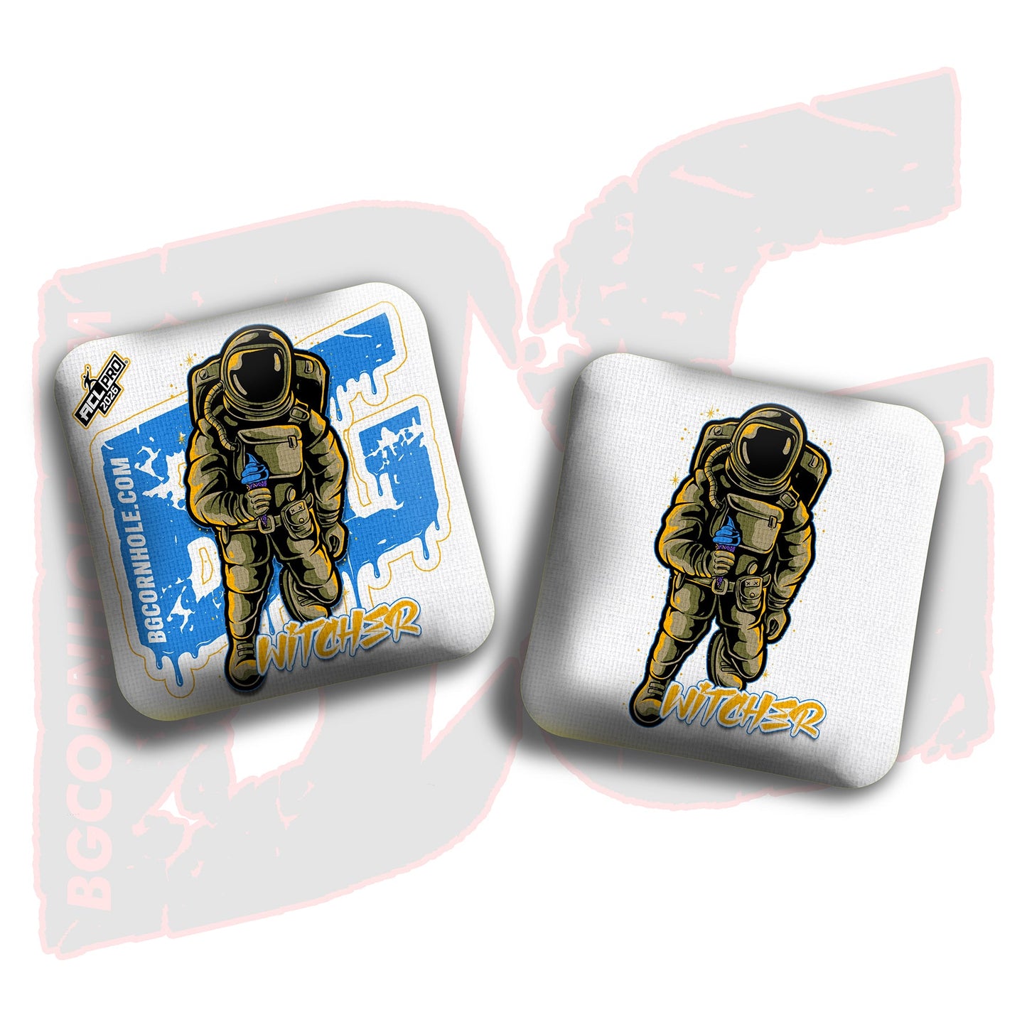 2026 BG Multiple Bag Models "White Ice Cream Astro" - ACL Pro Stamped Cornhole Bags - SET OF 4 BAGS