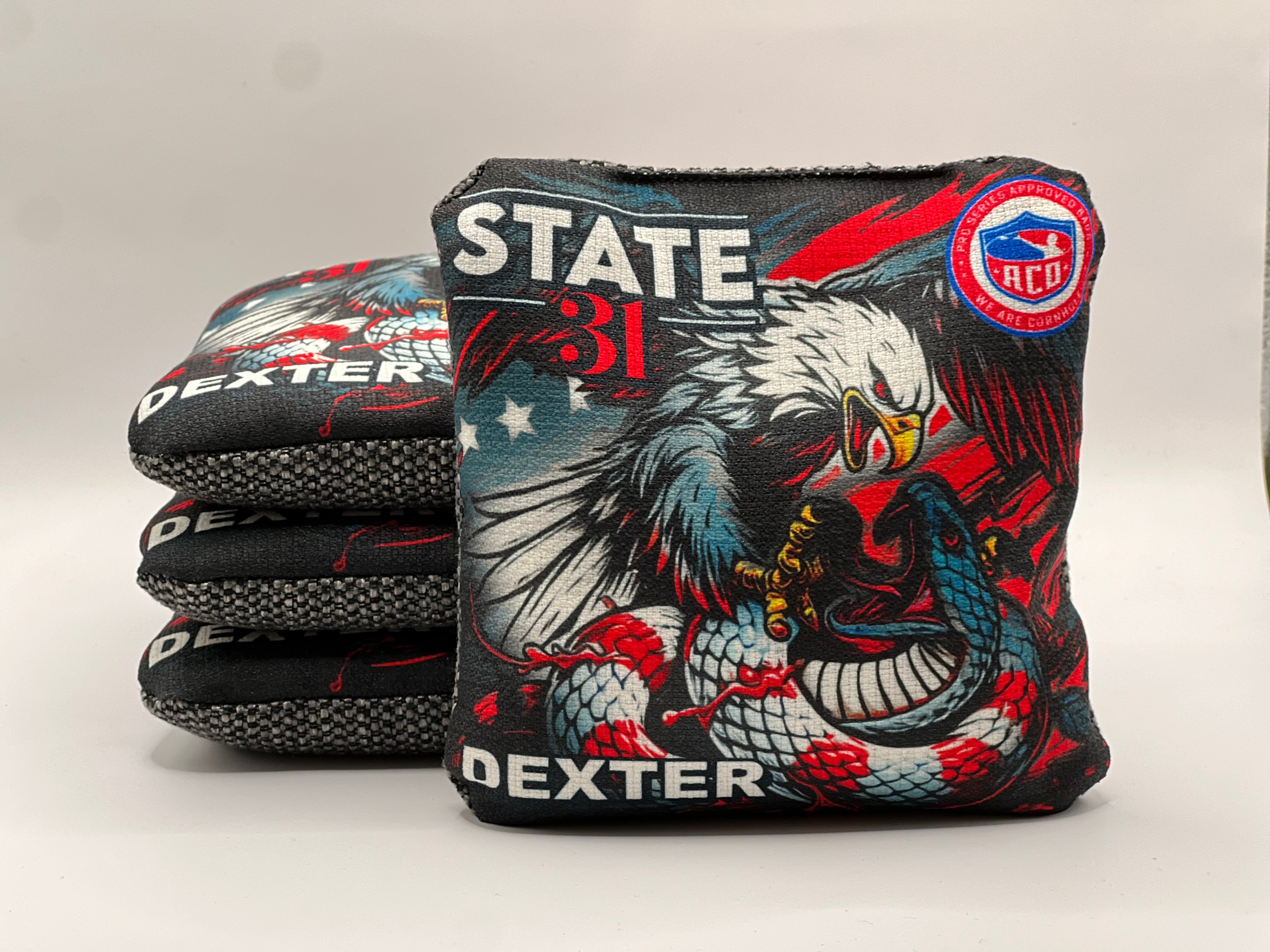 State 31 Dexter Viper Killer ACO Cornhole Bags – Dirty Bags Cornhole