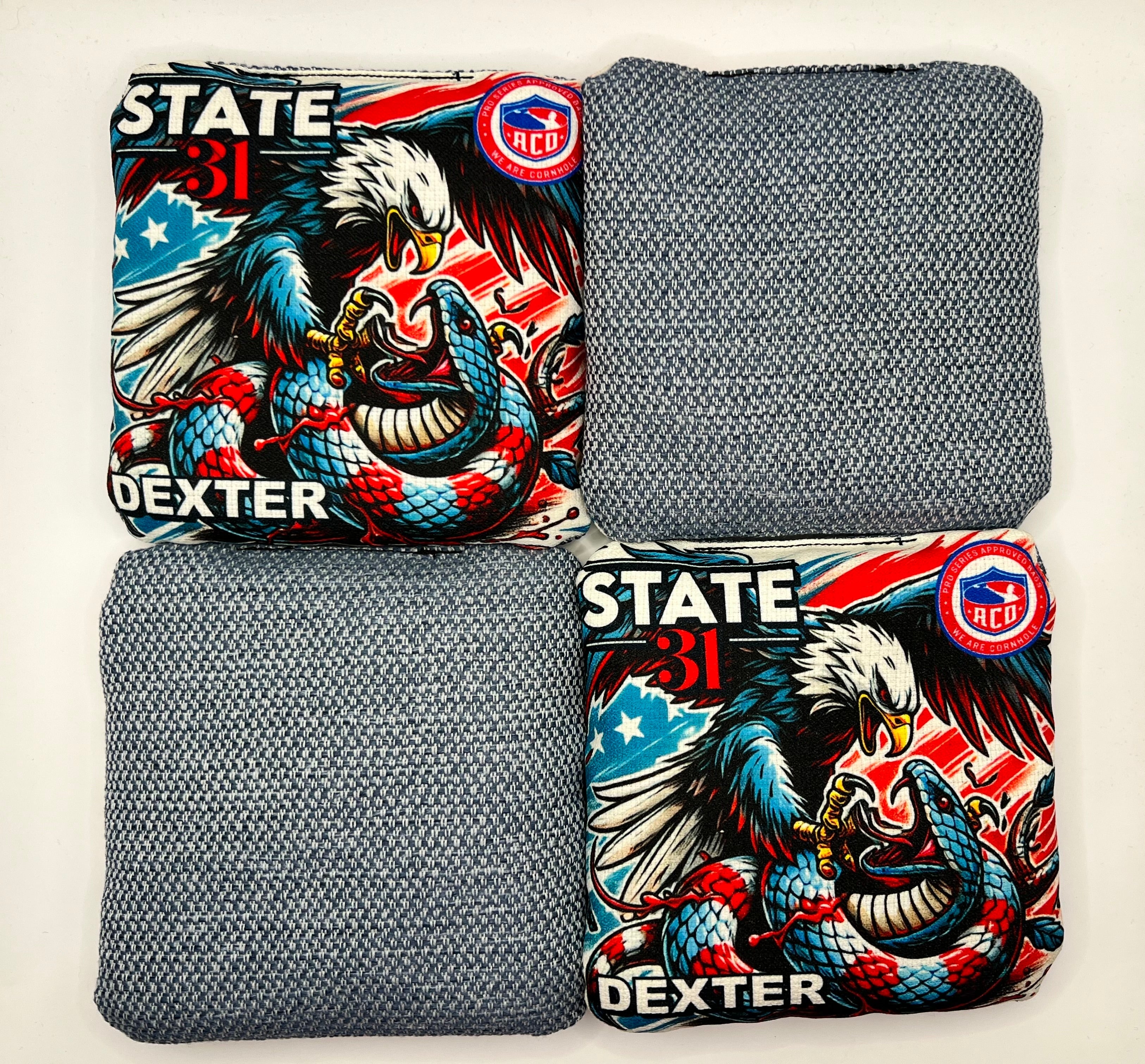 State 31 Dexter Viper Killer ACO Cornhole Bags – Dirty Bags Cornhole