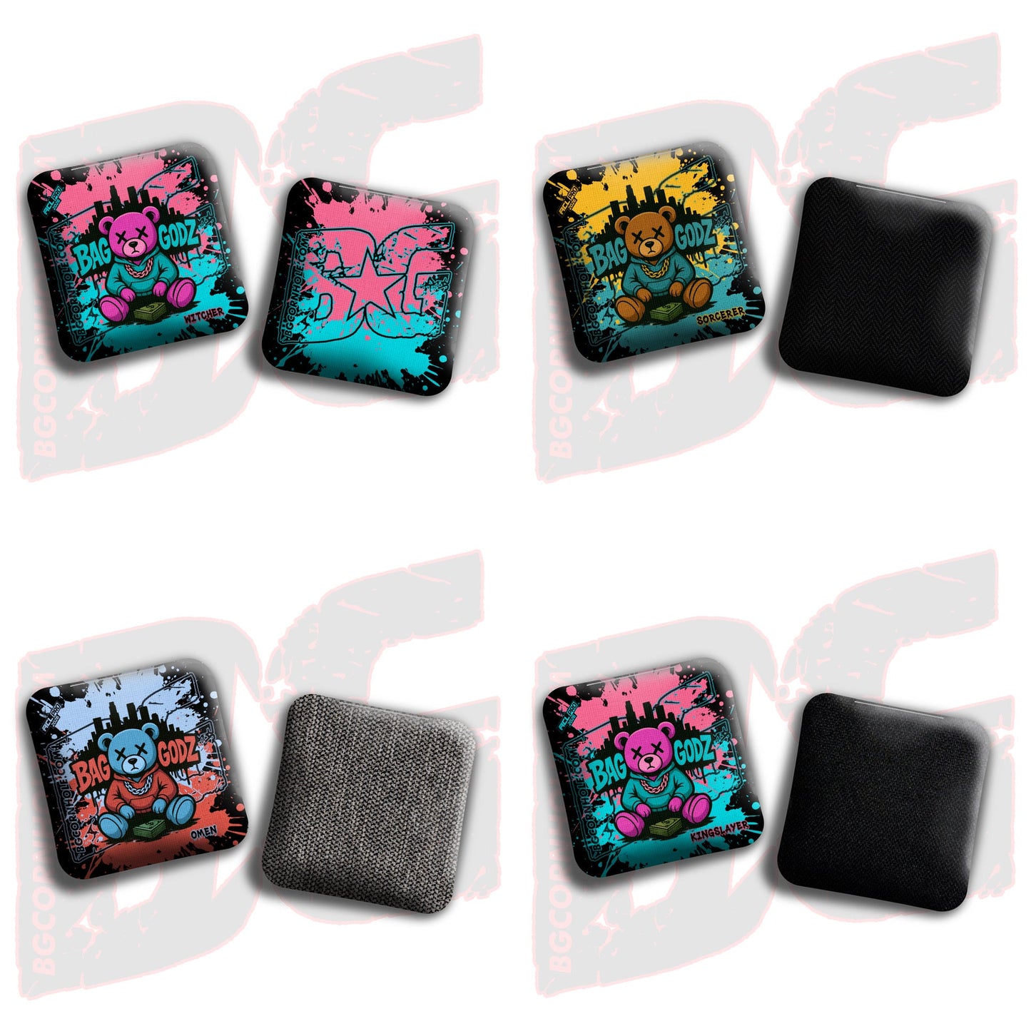 2026 BG Multiple Bag Models "LA Bear" - ACL Pro Stamped Cornhole Bags - SET OF 4 BAGS