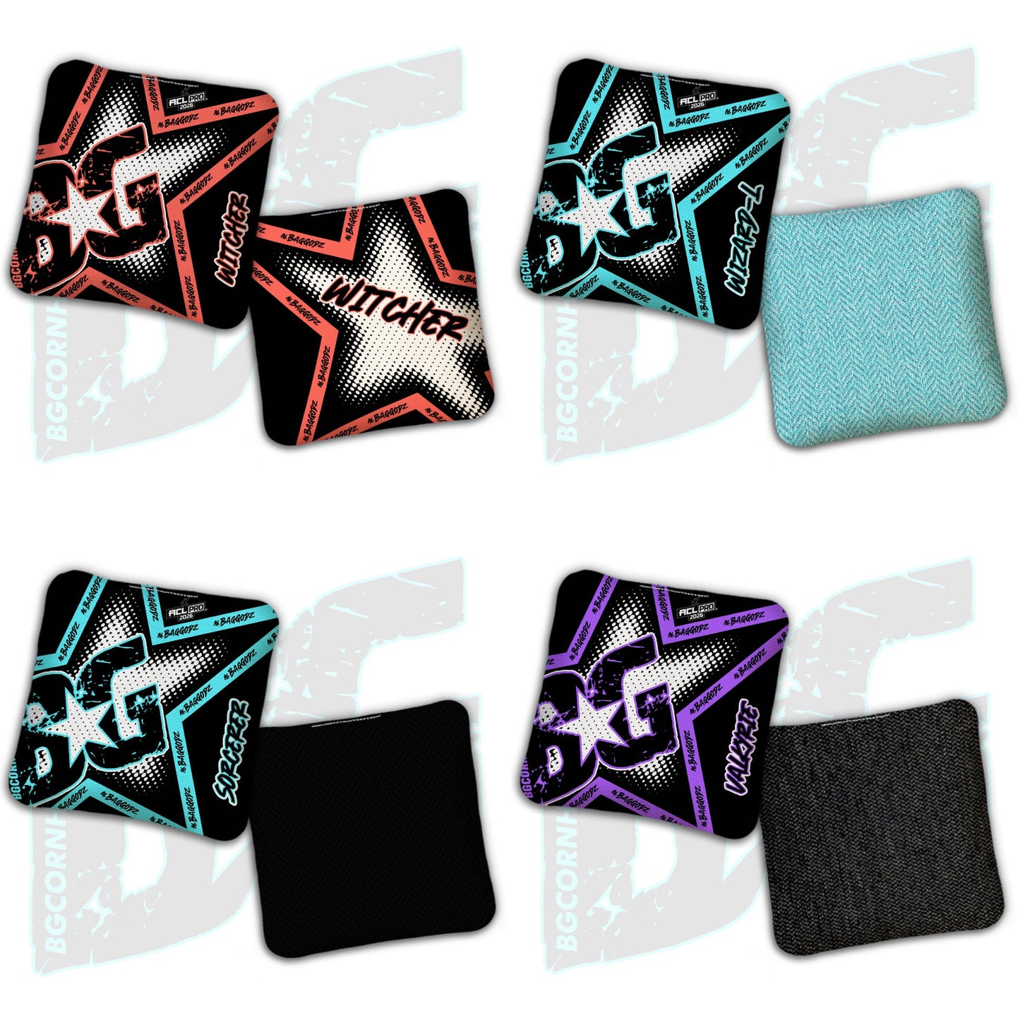 2026 BG Multiple Bag Models "Nova Drip" - ACL Pro Stamped Cornhole Bags - SET OF 4 BAGS