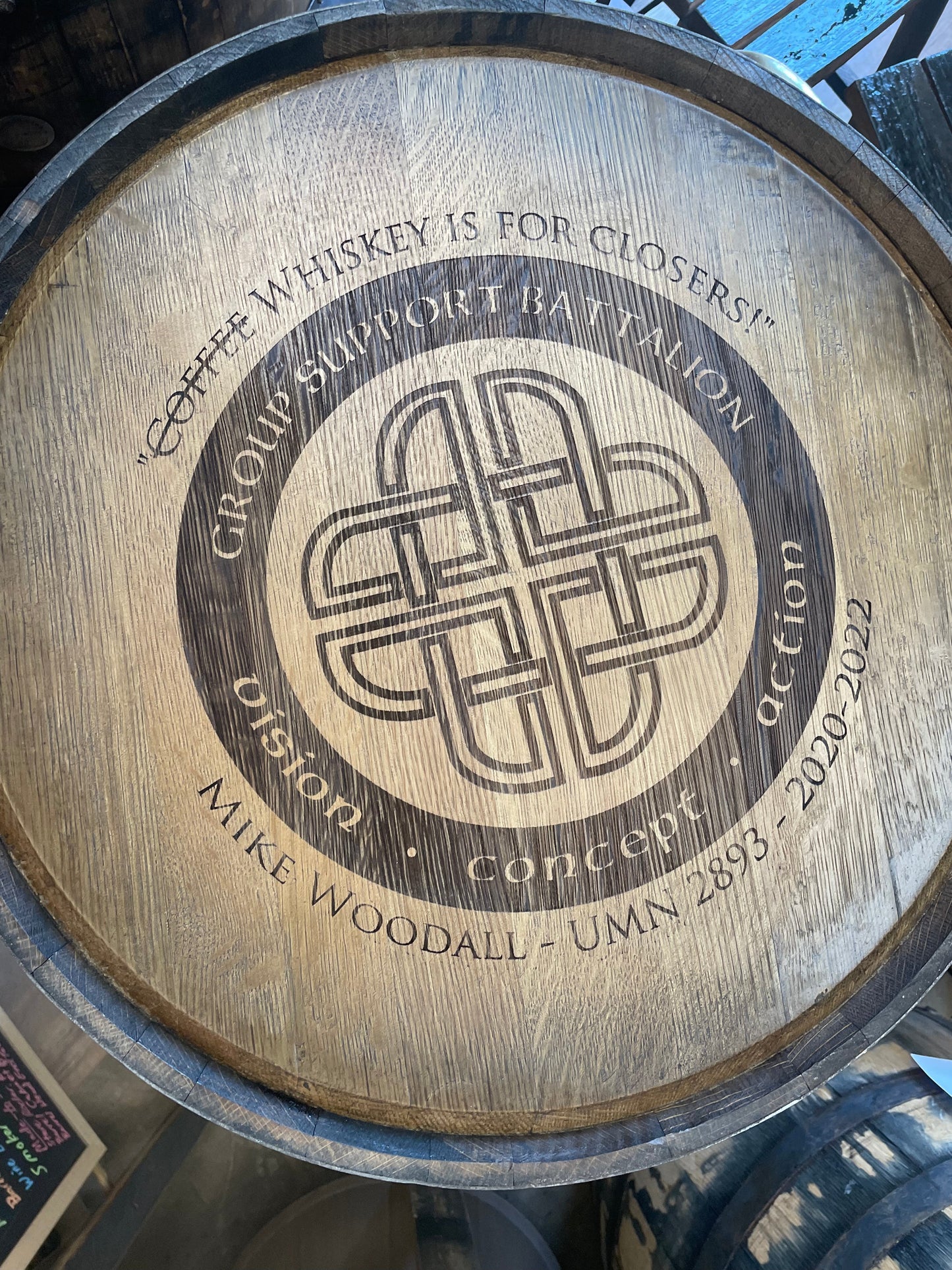 Open Face Whiskey Barrel Cabinet