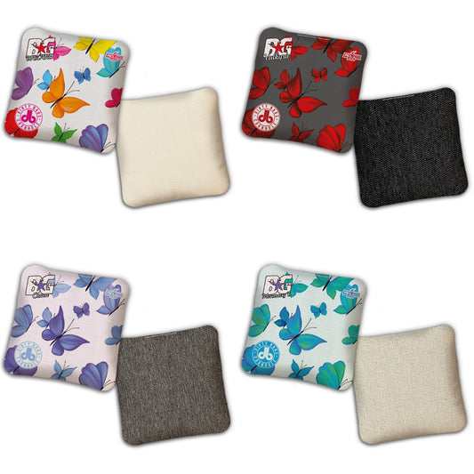 2026 BG Multiple Bag Models - "DB Butterflies” Dirty Bags Collab - ACL Pro Stamped Cornhole Bags - SET OF 4 BAGS