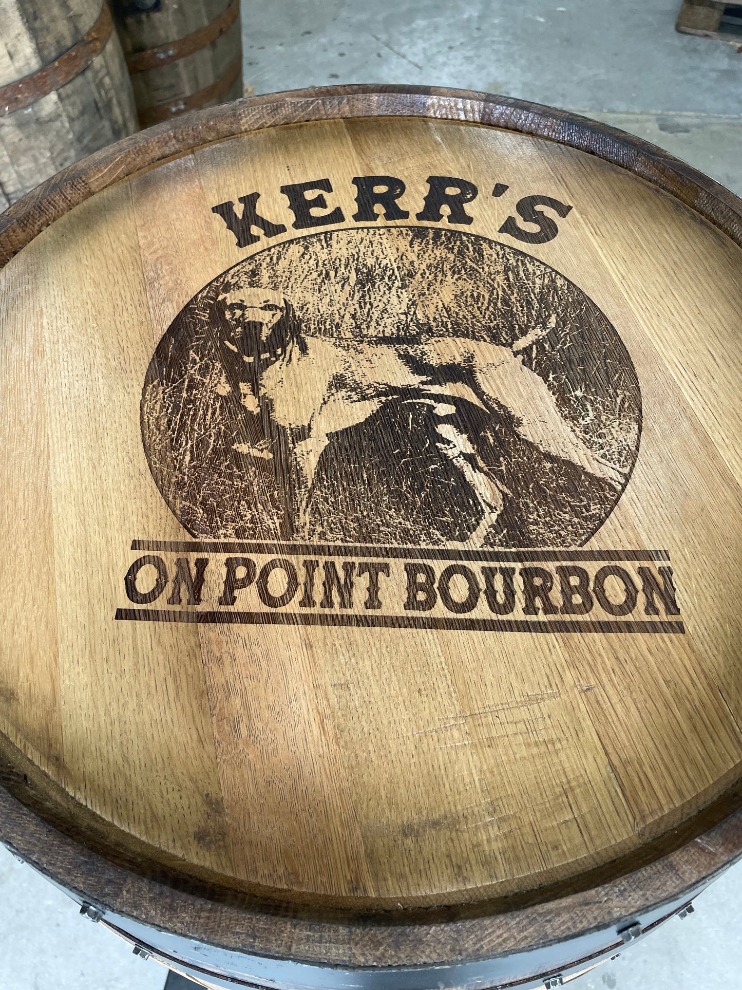 Open Face Whiskey Barrel Cabinet