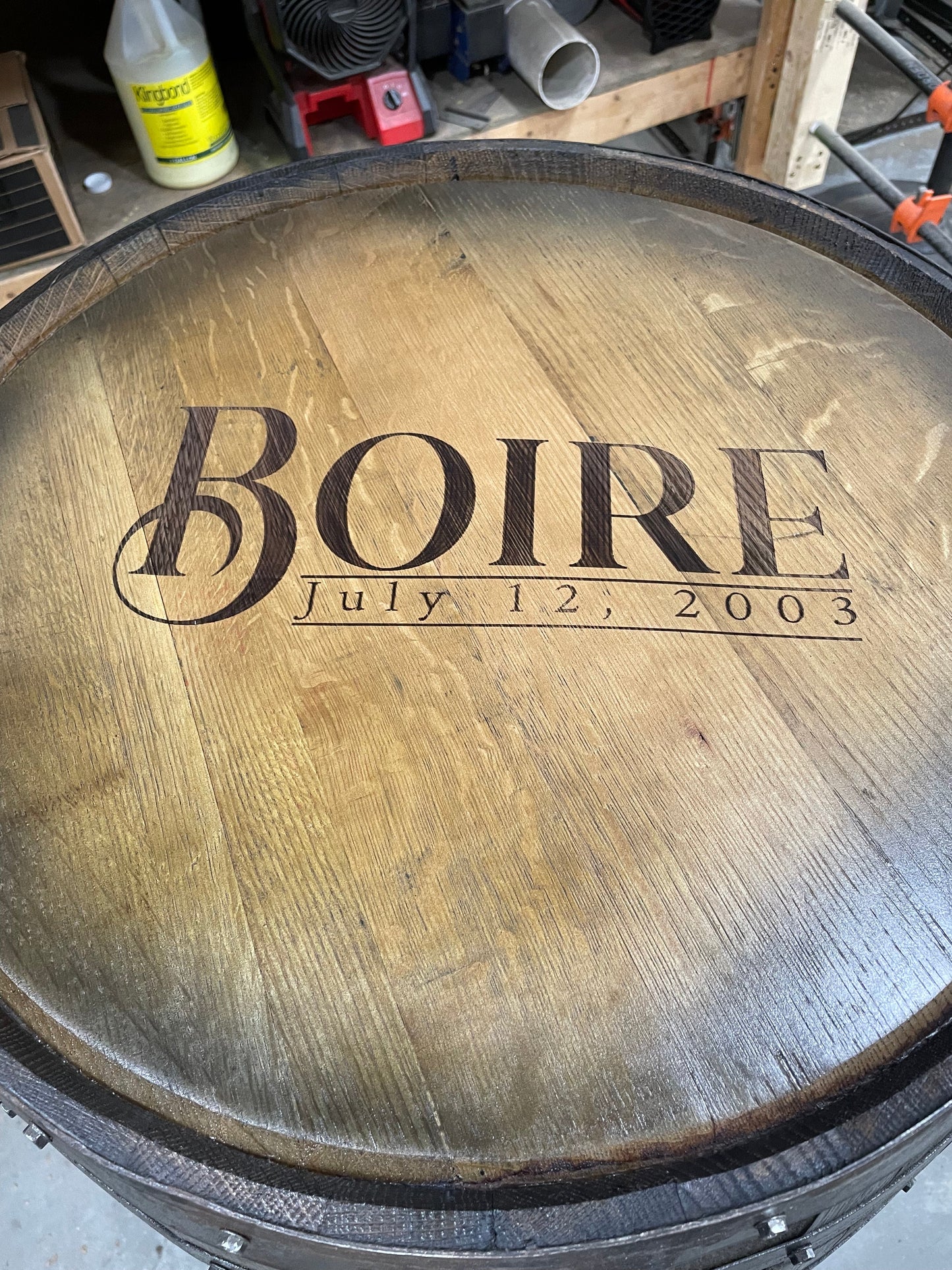 Open Face Whiskey Barrel Cabinet