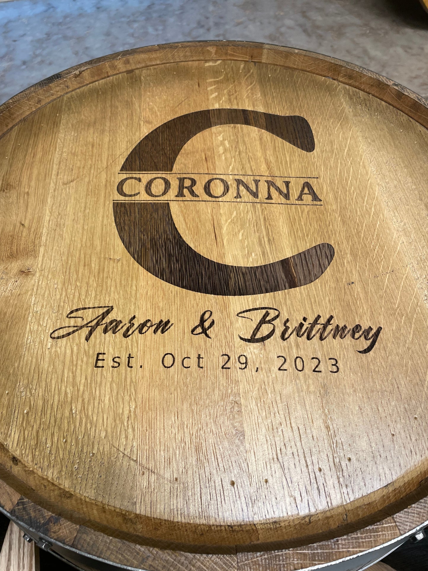 Open Face Whiskey Barrel Cabinet