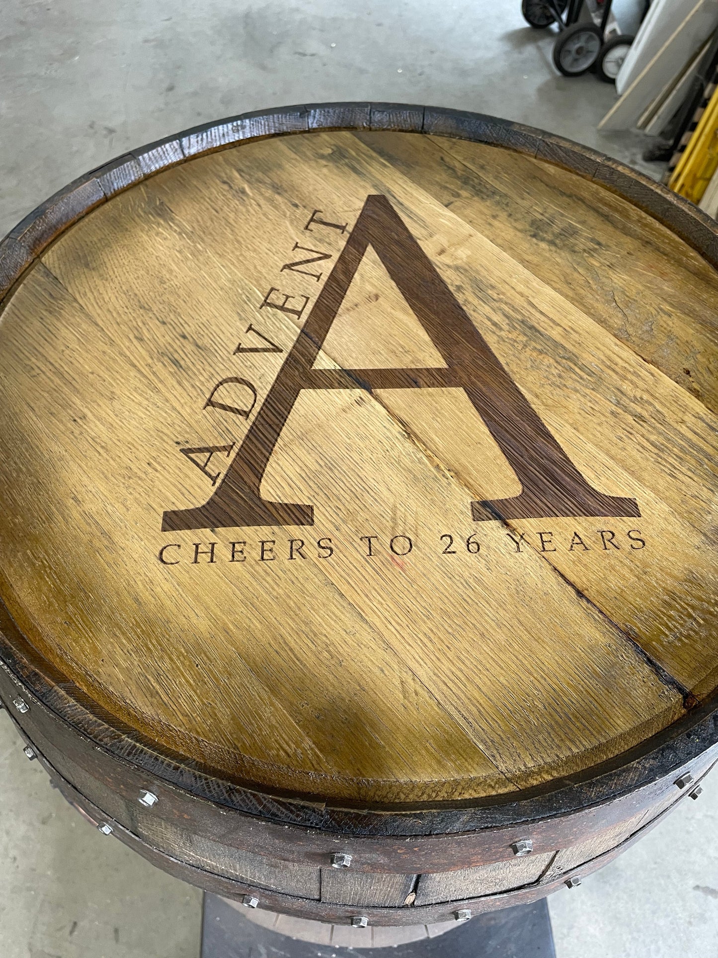 Open Face Whiskey Barrel Cabinet