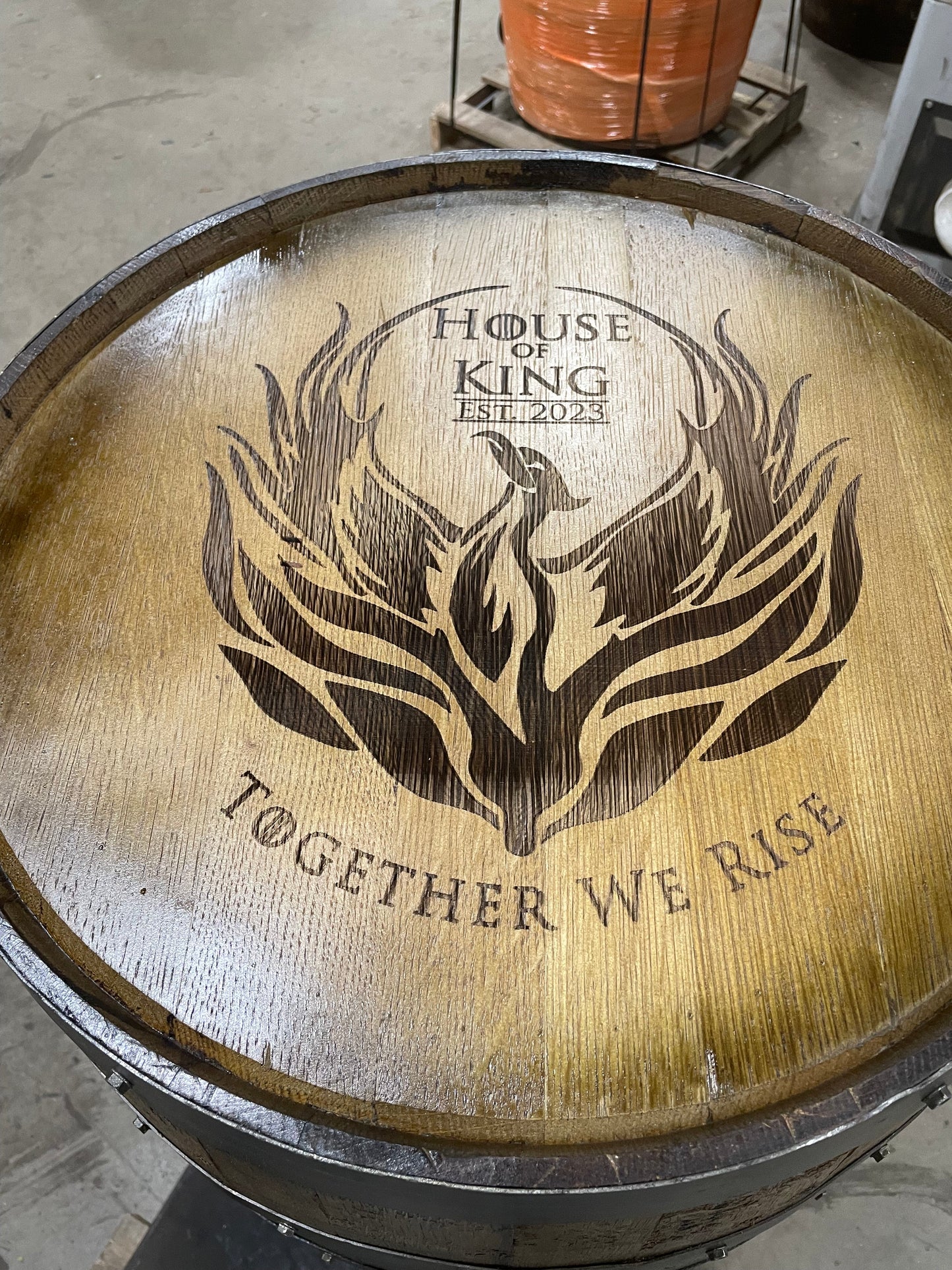 Open Face Whiskey Barrel Cabinet