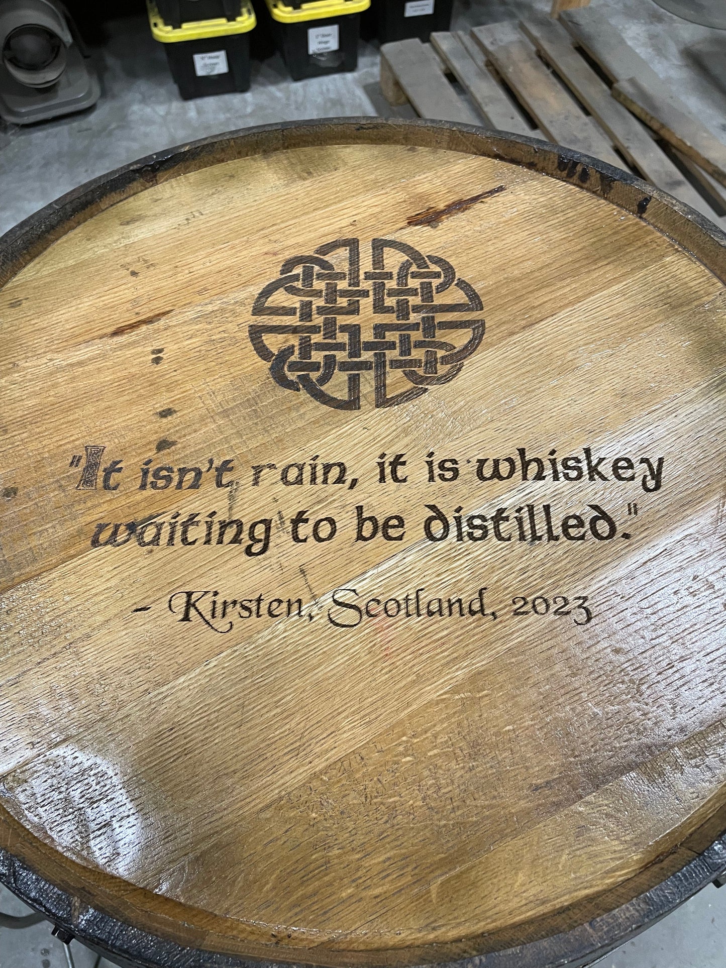 Open Face Whiskey Barrel Cabinet