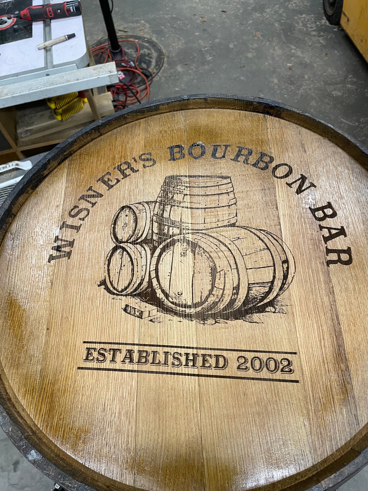 Open Face Whiskey Barrel Cabinet