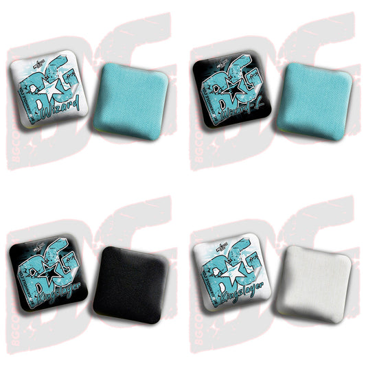 2025 Multiple Bag Models "Aqua Sticker" - ACL Pro Stamped Cornhole Bags - SET OF 4 BAGS