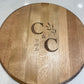 Custom Engraved Whiskey Barrel Head for Wedding or Anniversary