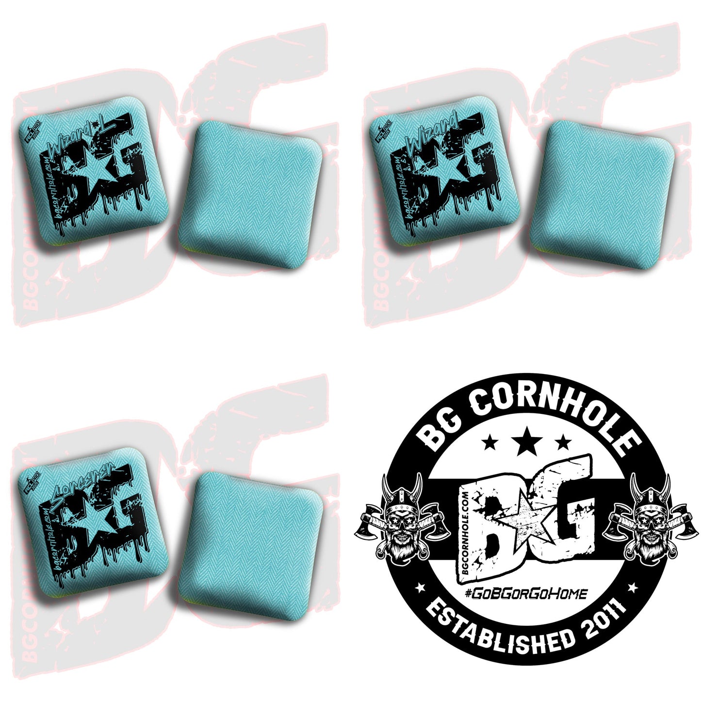 2025 Multiple Bag Models "Aqua Drip" - ACL Pro Stamped Cornhole Bags - SET OF 4 BAGS