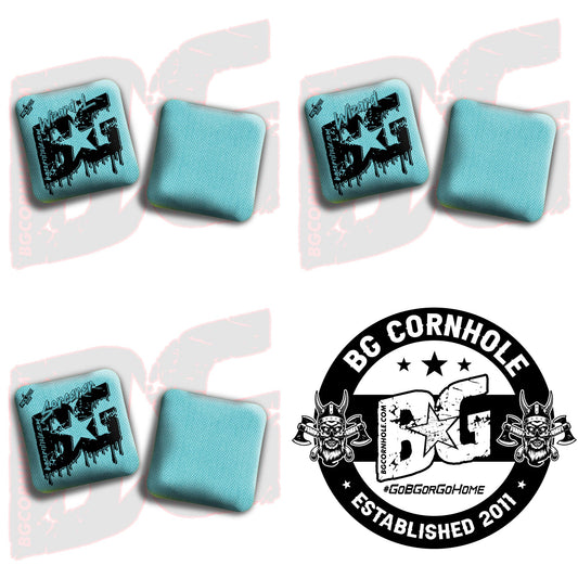 2025 Multiple Bag Models "Aqua Drip" - ACL Pro Stamped Cornhole Bags - SET OF 4 BAGS