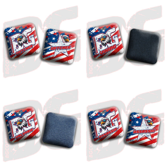 2025 Multiple Bag Models  “'Merica" - ACL Pro Stamped Cornhole Bags - SET OF 4 BAGS