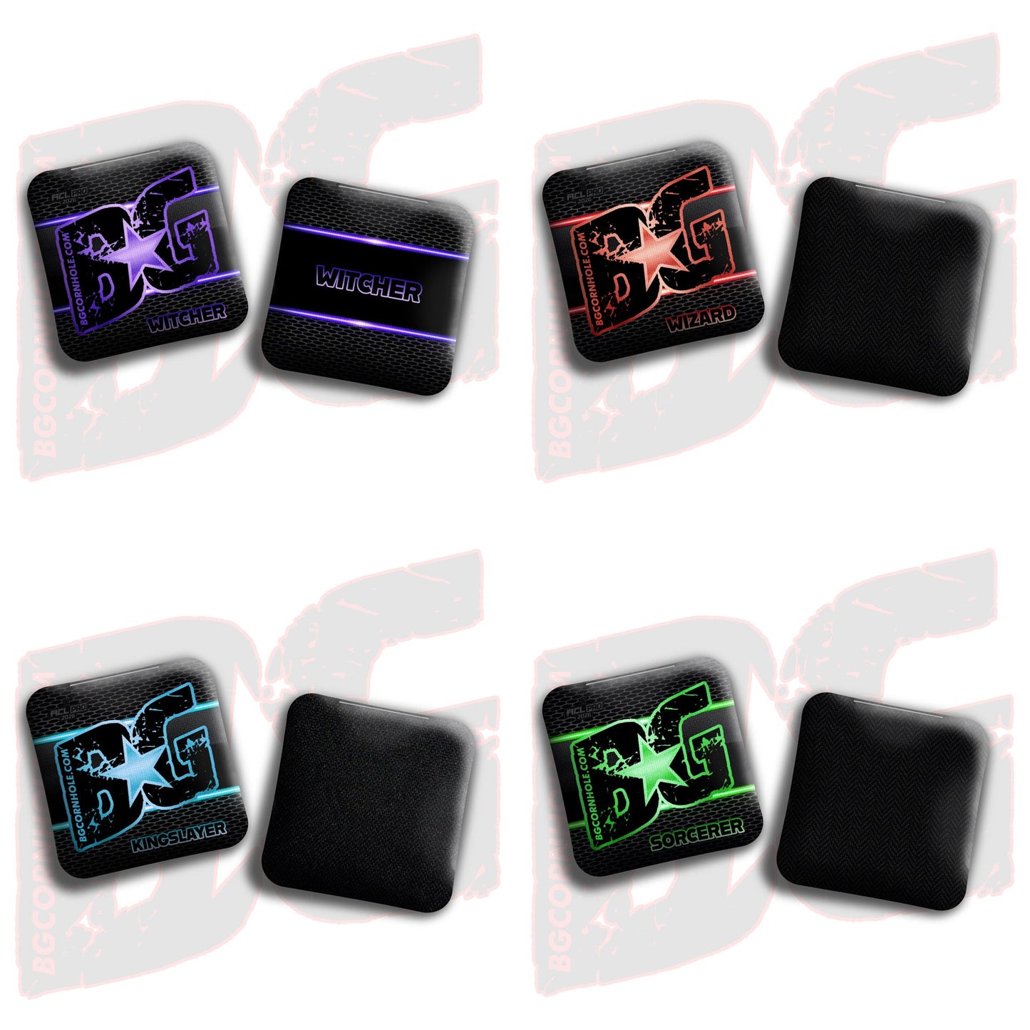 2026 BG Multiple Bag Models "Carbon Lines" - ACL Pro Stamped Cornhole Bags - SET OF 4 BAGS