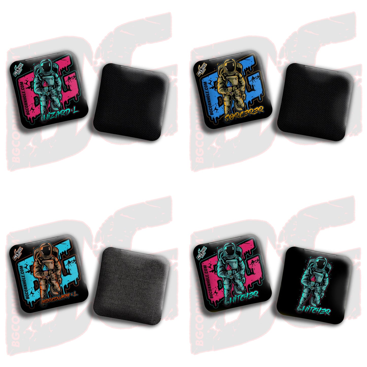 2026 BG Multiple Bag Models"Black Ice Cream Astro" - ACL Pro Stamped Cornhole Bags - SET OF 4 BAGS